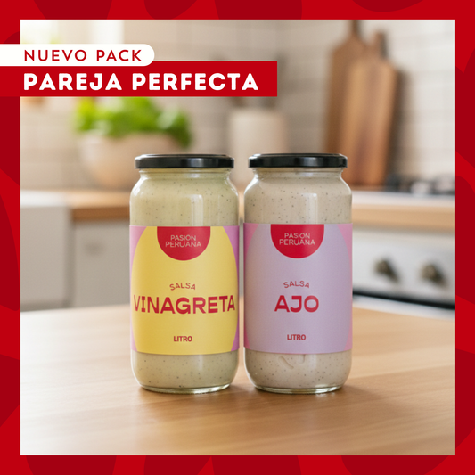 Pack Pareja Perfecta 💘 1L Vinagreta + 1L Ajo